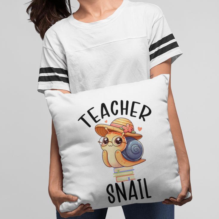 Teacher Snail With Glasses On Books Cute Pre-K Kindergarten Pillowcase