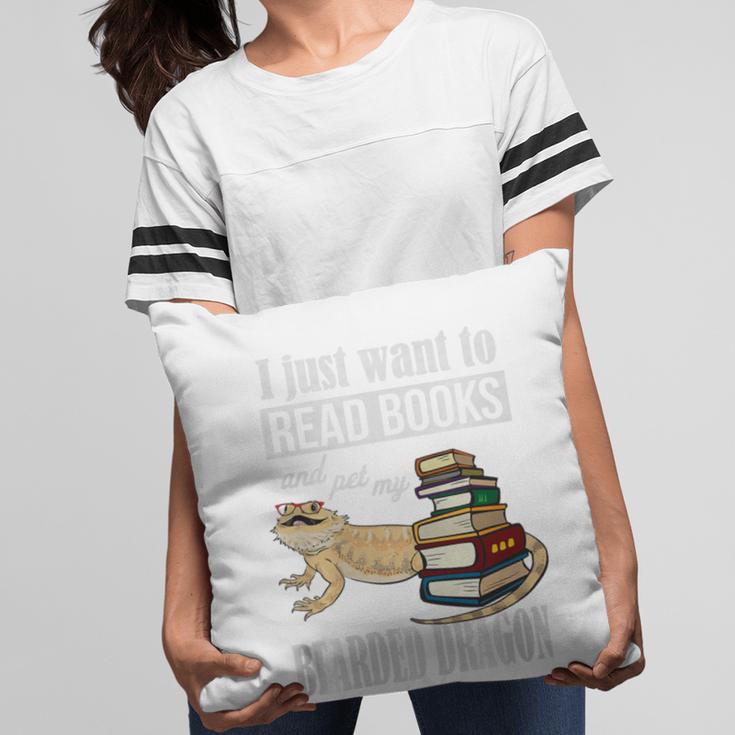 Tiny Dinosaur Read Books & Pet My Bearded Dragon Lover Premium Tri-Blend Pillowcase