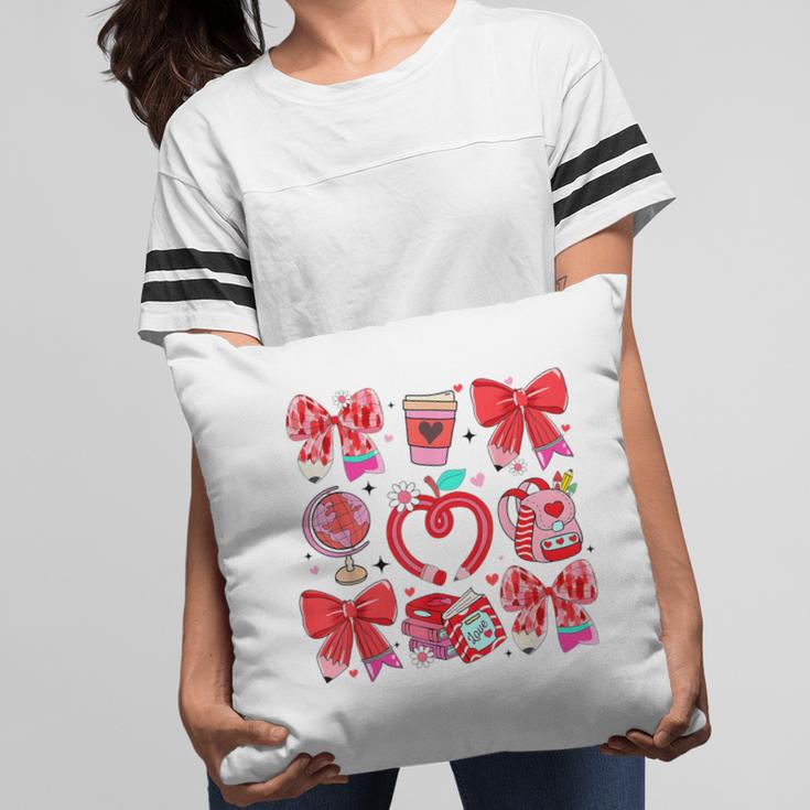 Valentine Teacher Coquette Bow Pencil Heart Book Girl Women Pillowcase