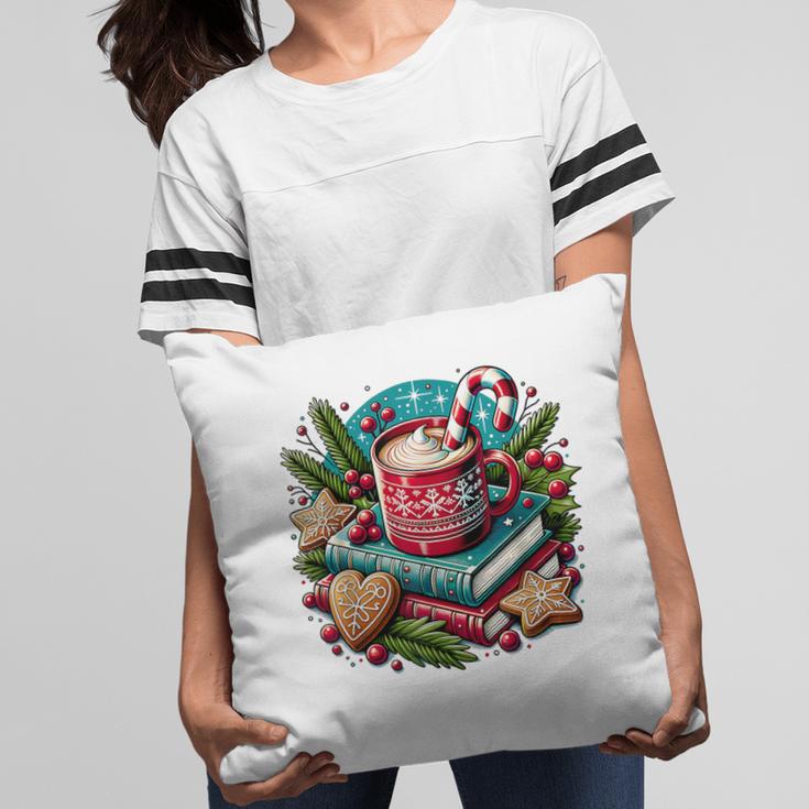 Vintage Cozy Winter Hot Cocoa Books Gingerbread Book Lovers Pillowcase