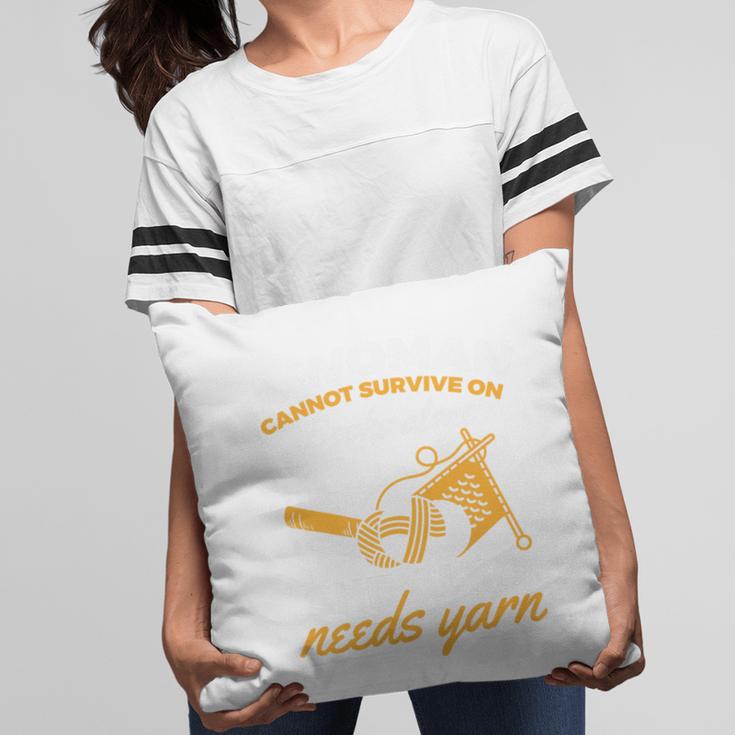 Woman Survives On Books Yarn Knitting Crochet Premium Tri-Blend Pillowcase