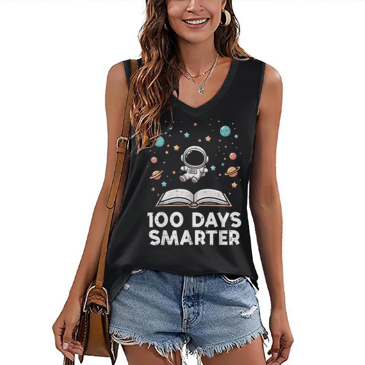 100 Days Smarter Astronaut Book 100th Day Girls Kids Women Women's V-Neck Tank Top