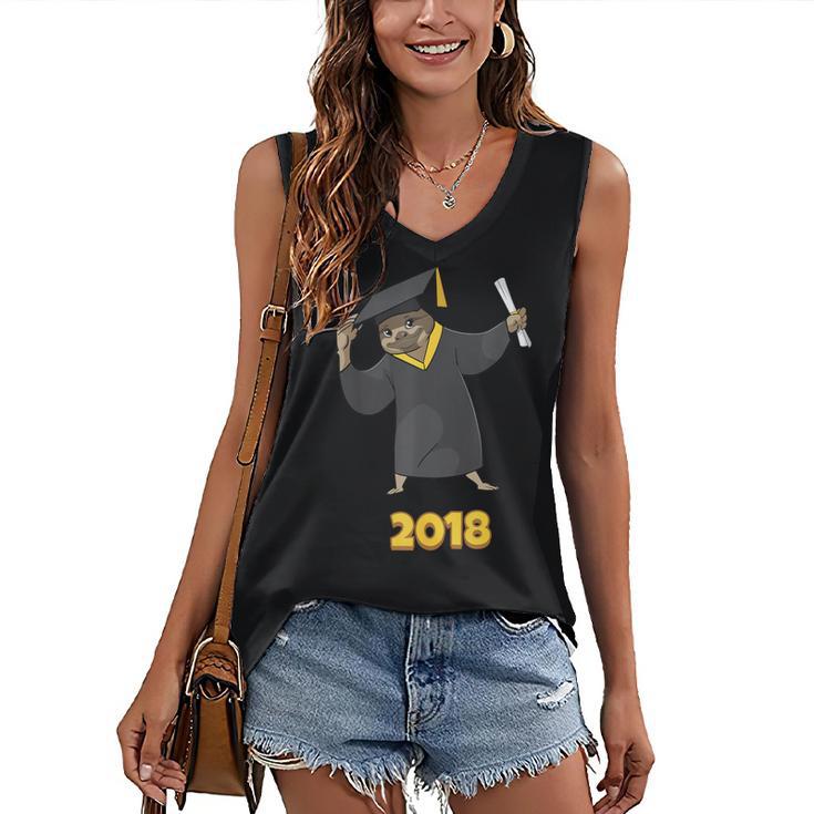 2018 Graduation Shirts Sloth Lovers For Women Teens Women's V-Neck Tank Top