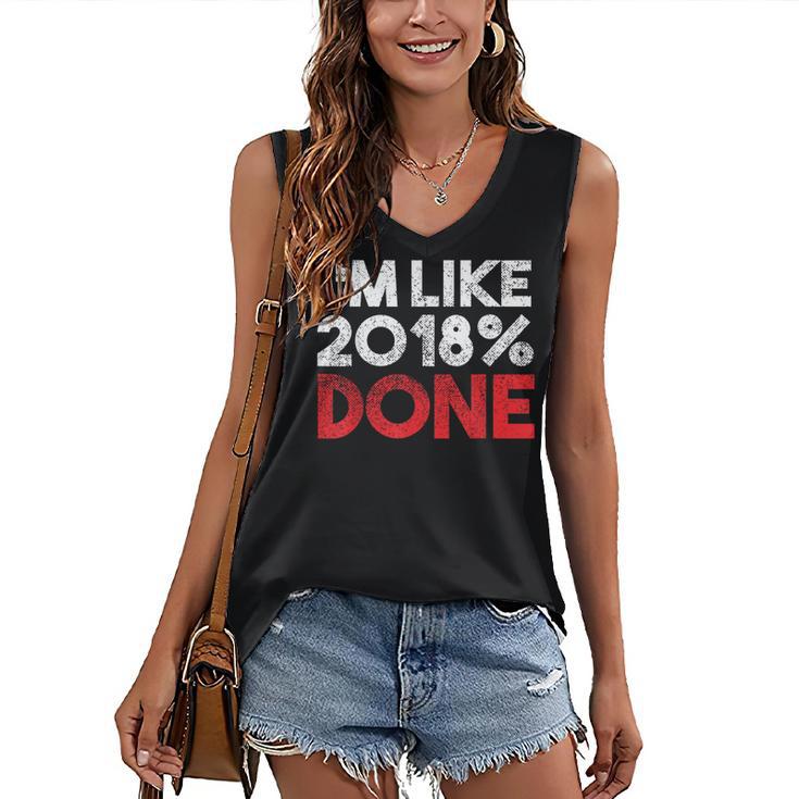 2018 Percent Done Senior Graduation Shirt Women's V-Neck Tank Top