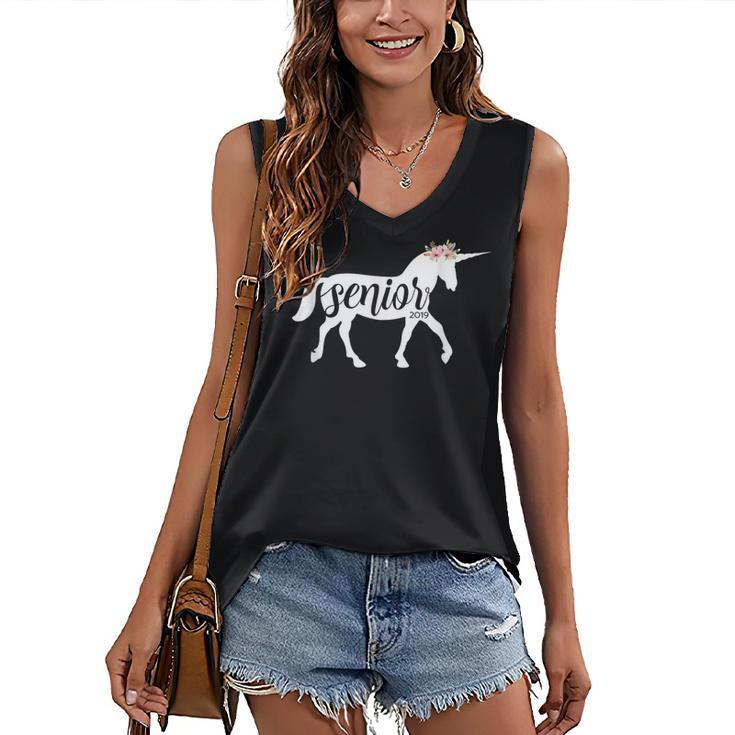 2019 Senior Unicorn Shirt Graduation High School College Women's V-Neck Tank Top