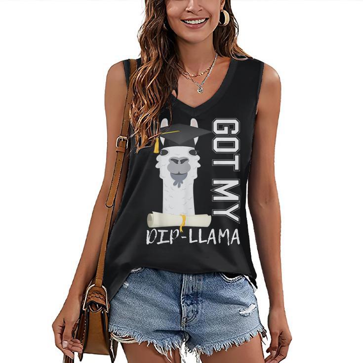 2022 Graduate Graduation For Him Her Got My Dip-Llama Women's V-Neck Tank Top