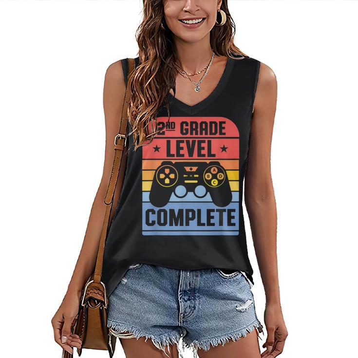 2nd Grade Level Complete Graduation Student Video Gamer Women's V-Neck Tank Top