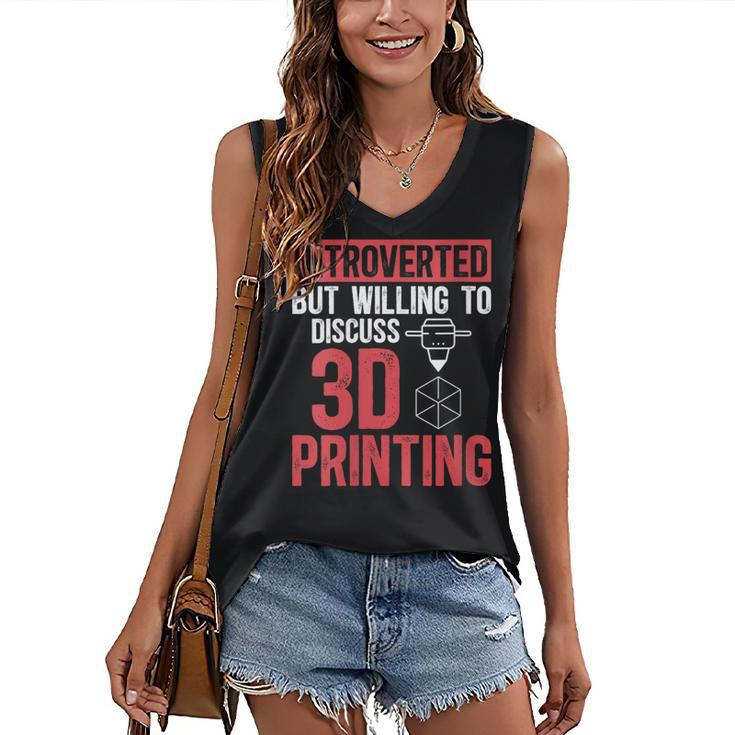 3D Printer Introvert 3D Printing Women's V-Neck Tank Top