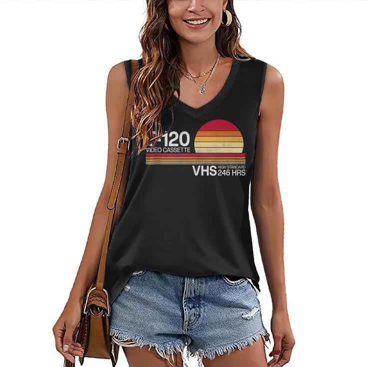 70's 80's 90's Music Nostalgia Video Cassette Tape VHS Retro Women's V-Neck Tank Top