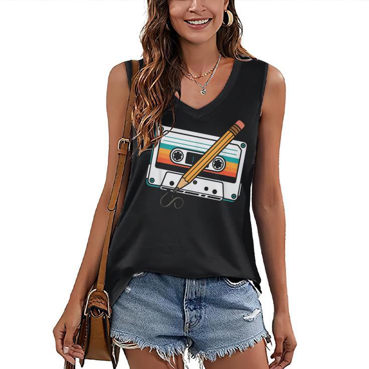 80 S 80s 90s Cassette Tape Nostalgia Retro Band Women's V-Neck Tank Top