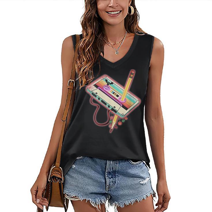 80s 90s Retro Halloween's Party Costume Nostalgia Cassette Women's V-Neck Tank Top
