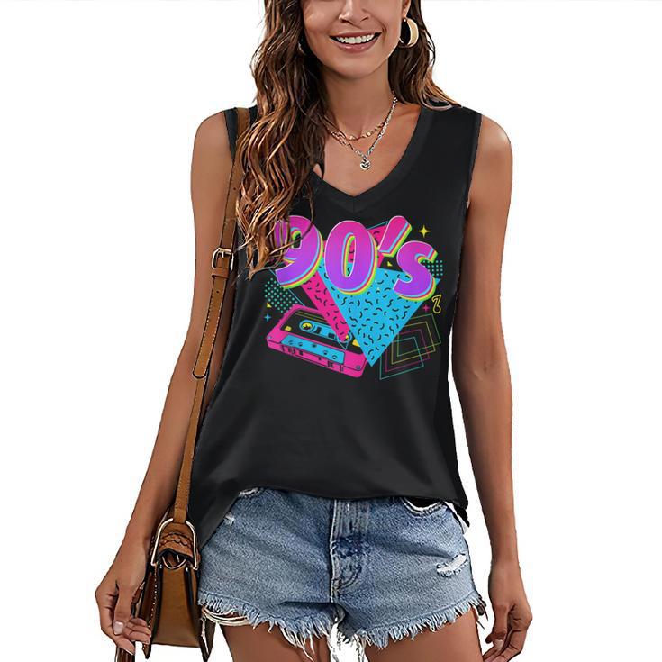 90's Vibe Retro Style Cassette Tape Nostalgia 1990s Party Women's V-Neck Tank Top