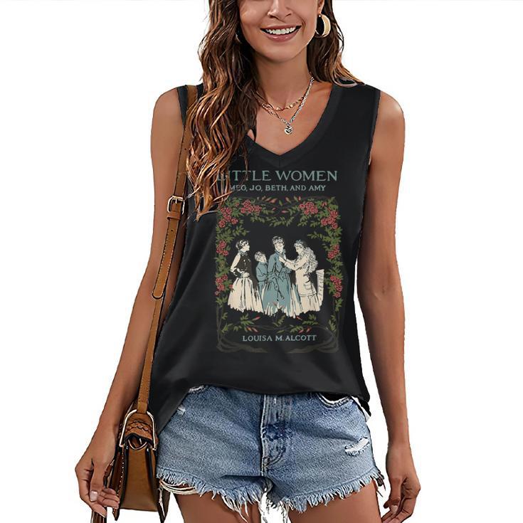 Alcott Little Women Characters Literature Book Illustration Women's V-Neck Tank Top