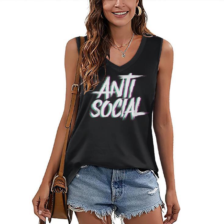 Anti Social Anti Social Club Introvert People Haters Women's V-Neck Tank Top Anti Social Anti Social Club Introvert People Haters Women's V-Neck Tank Top
