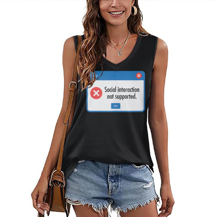 Anti Social Introvert Social Interaction Not Supported Women's V-Neck Tank Top