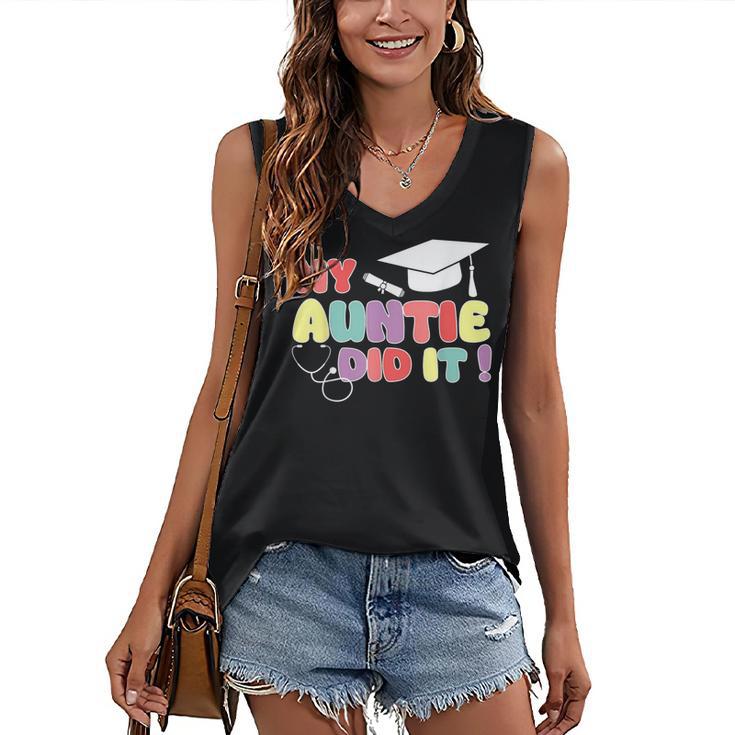 My Auntie Did It Aunt Graduation Nurse Doctor Aunt Graduated Women's V-Neck Tank Top