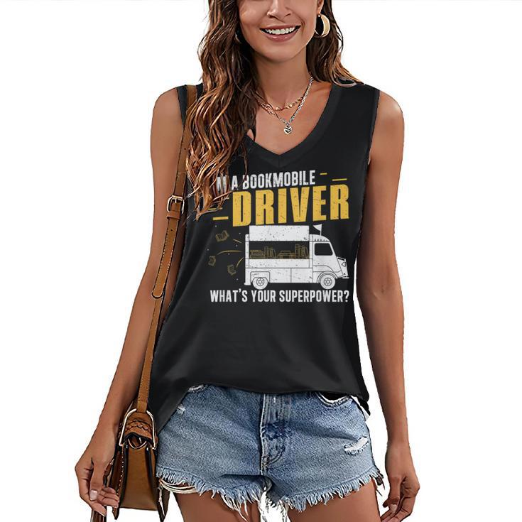 Awesome Bookmobile Driver What's Your Superpower Book Wagon Women's V-Neck Tank Top