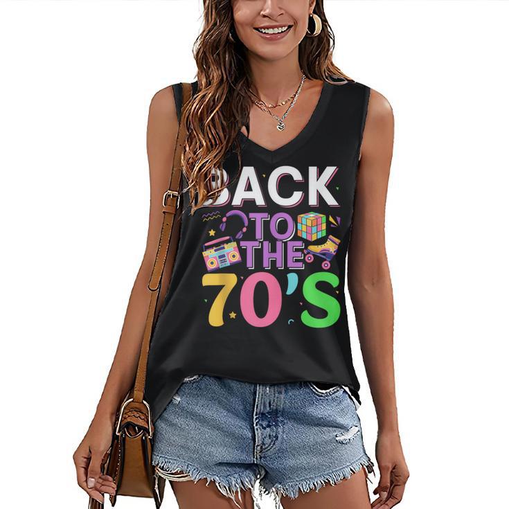 Back To The 70's Mixtape Era Nostalgia Retro 1970 70's Style Women's V-Neck Tank Top