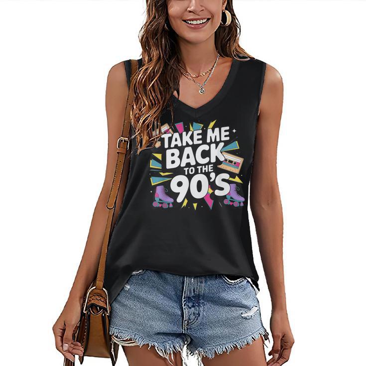 Take Me Back To The 90s Retro Nostalgia Women's V-Neck Tank Top
