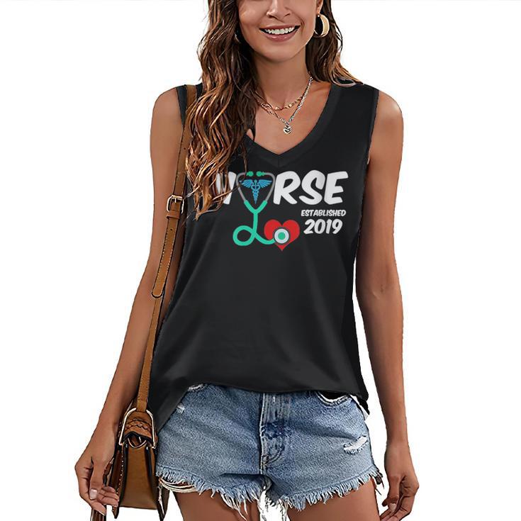 Best Nurse Graduation- RN Nurse Established 2019 LPN Women's V-Neck Tank Top
