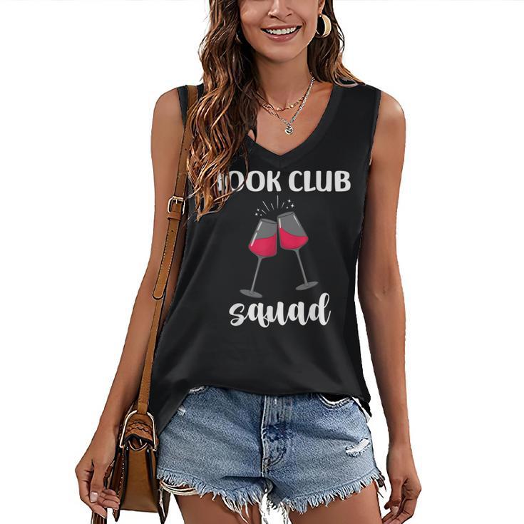 Book Club Squad Reading Bookworm Wine Lover Humor Women's V-Neck Tank Top