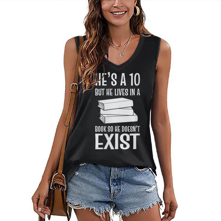 Book Lover Quotes Book Enthusiast Women's V-Neck Tank Top