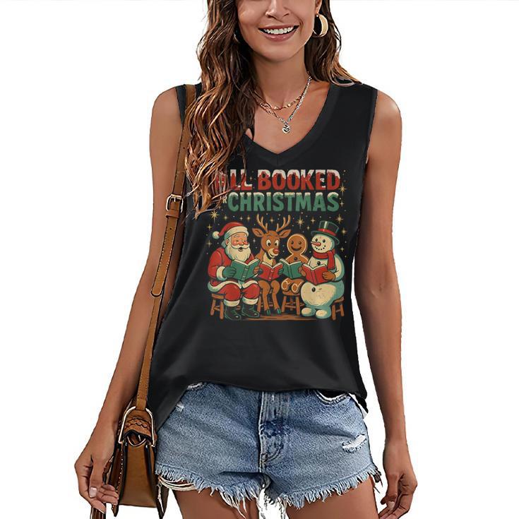 All Booked For Christmas Book Lover Women's V-Neck Tank Top