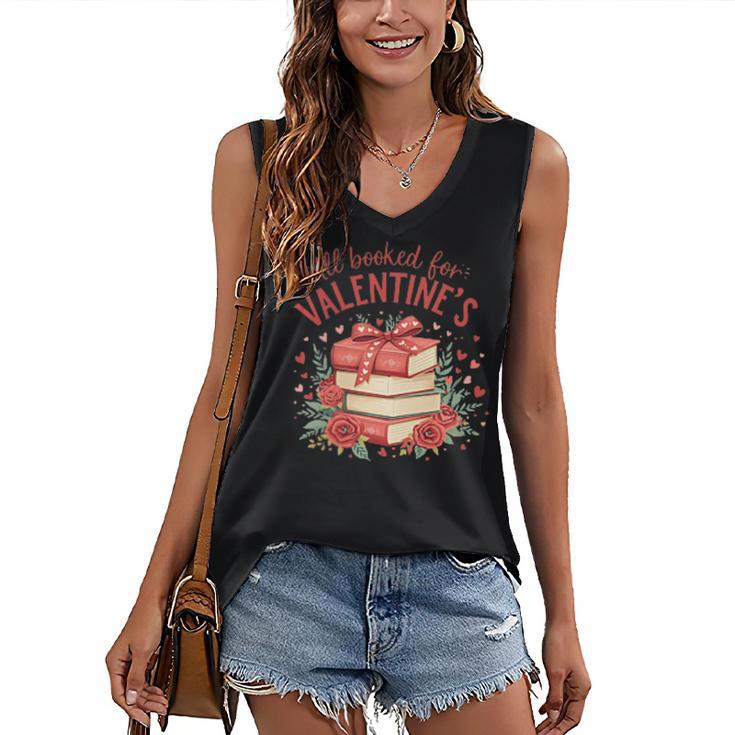 All Booked For Valentine's Book Lovers Romantic Readers Women's V-Neck Tank Top