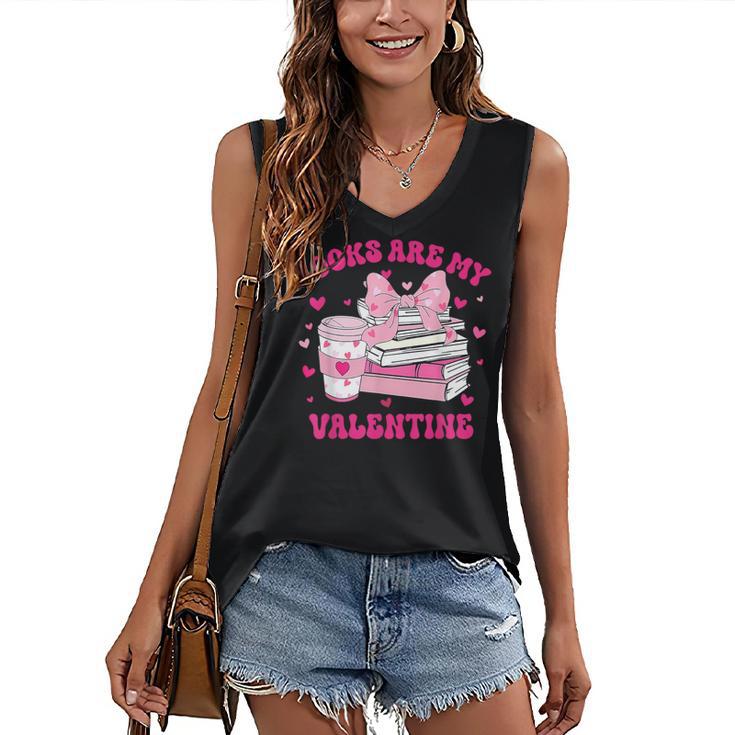 All Booked For Valentines Book Reading Coquette Bow Women's V-Neck Tank Top