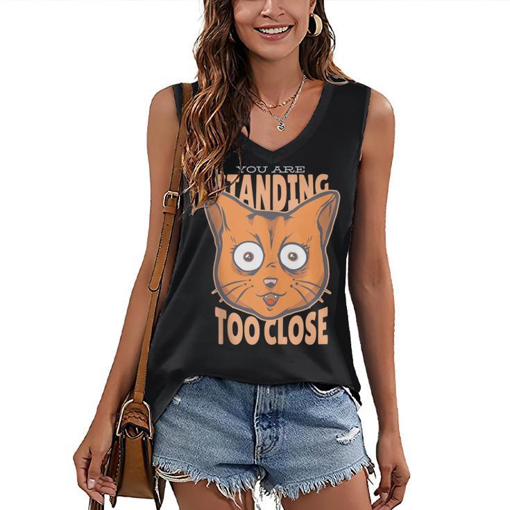 Cat Lover Antisocial Too Close Introvert People Hater Women's V-Neck Tank Top