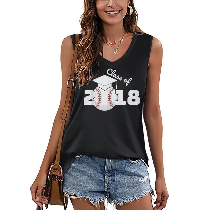 Class Of 2018 Baseball Senior Graduation Shirt Grad Women's V-Neck Tank Top