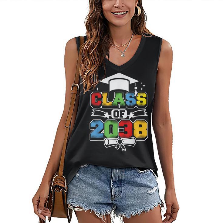 Class Of 2038 First Day Of School & Graduation 2038 Women's V-Neck Tank Top