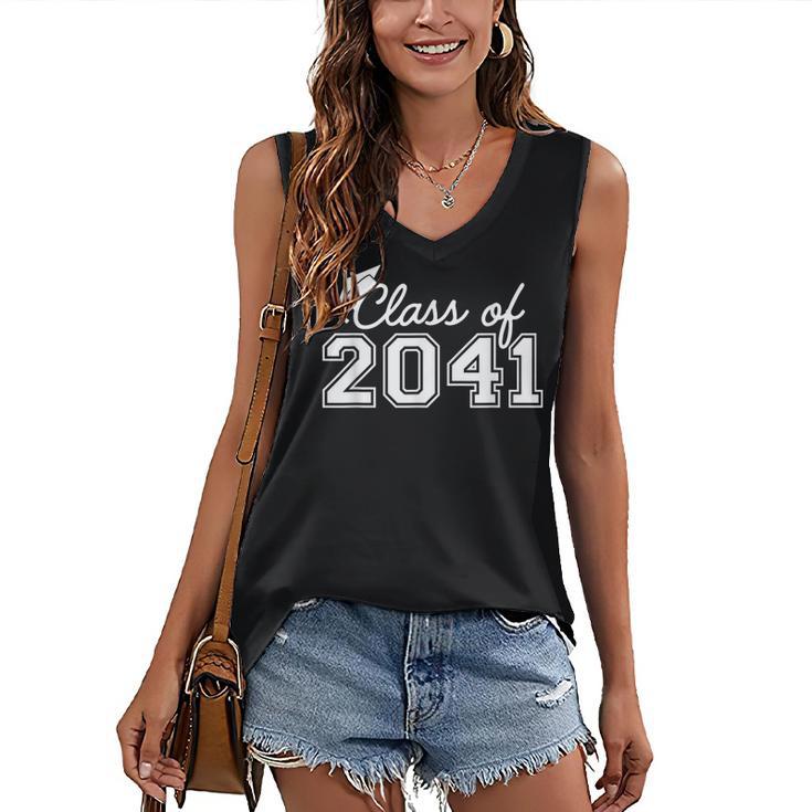 Class Of 2041 Grow With Me Graduation First Day Of School Women's V-Neck Tank Top