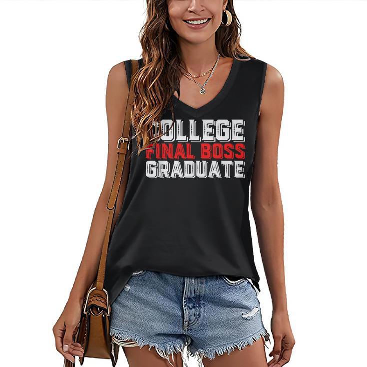 College Final Boss Graduate University Grad Gamer Graduation Women's V-Neck Tank Top