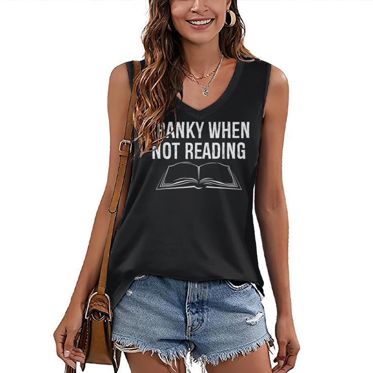 Cranky When Not Reading Book Lover Women's V-Neck Tank Top