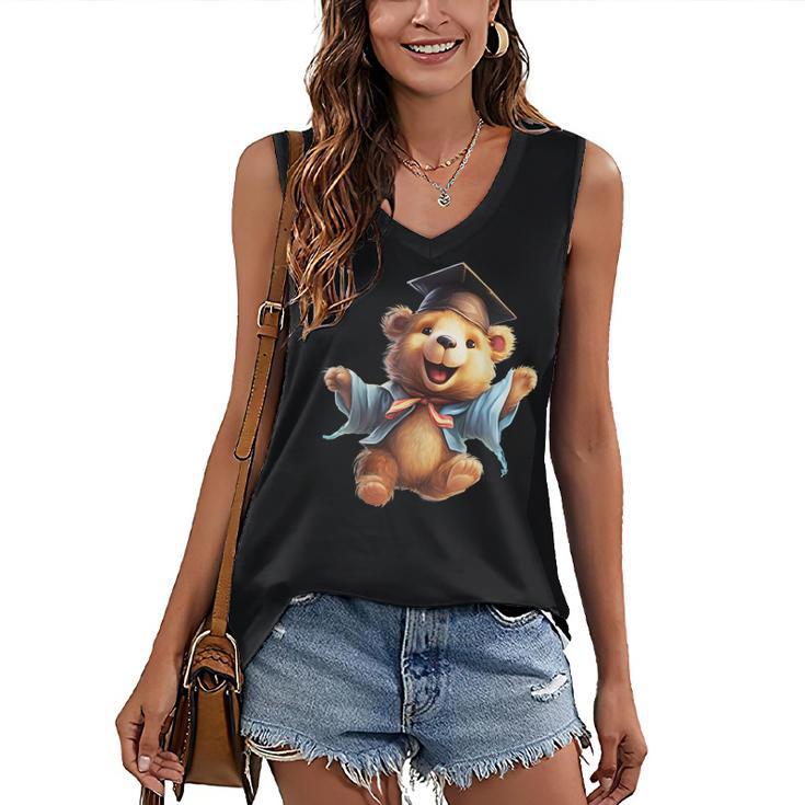 Cute Graduation Bear To Celebrate Your Graduate Women's V-Neck Tank Top