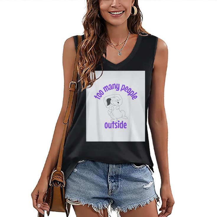Cute Puppy With a Quote For Introverts Women's V-Neck Tank Top