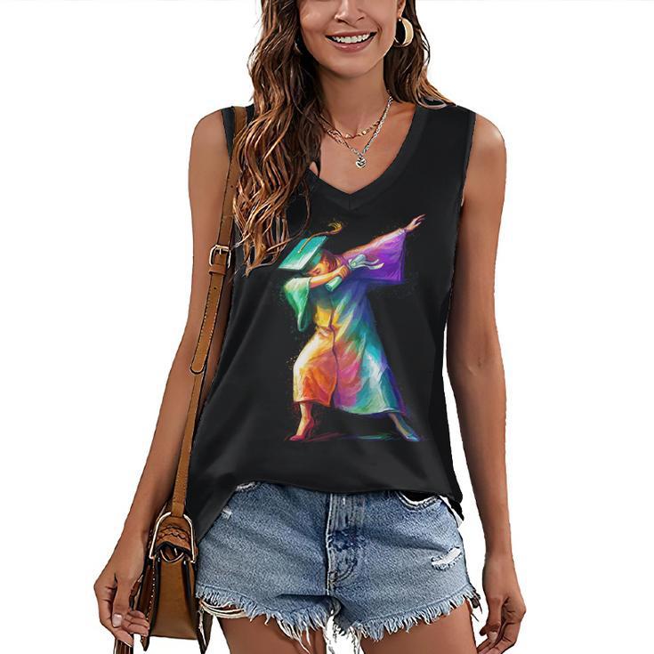 Dabbing Graduation Women Women's V-Neck Tank Top