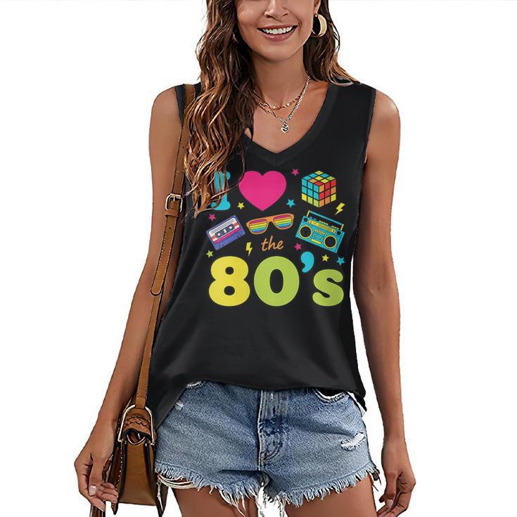 Dad I Love The 80's Retro 80s Nostalgia For Dad Women's V-Neck Tank Top