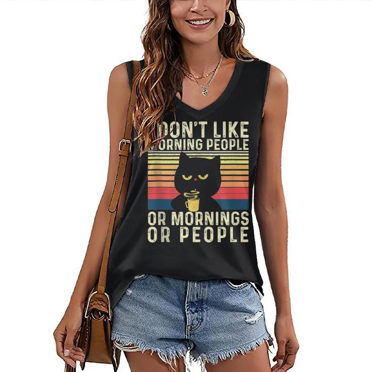 I Don't Like Morning People Introvert Introverted Antisocial Women's V-Neck Tank Top