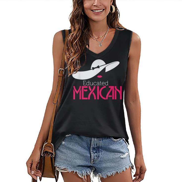 Educated Mexican Graduation Shirt For Women Women's V-Neck Tank Top