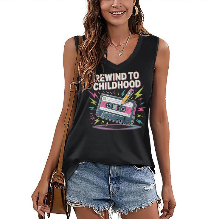 Elder Millennials Embracing 90s Rewind Nostalgia Vibes Women's V-Neck Tank Top