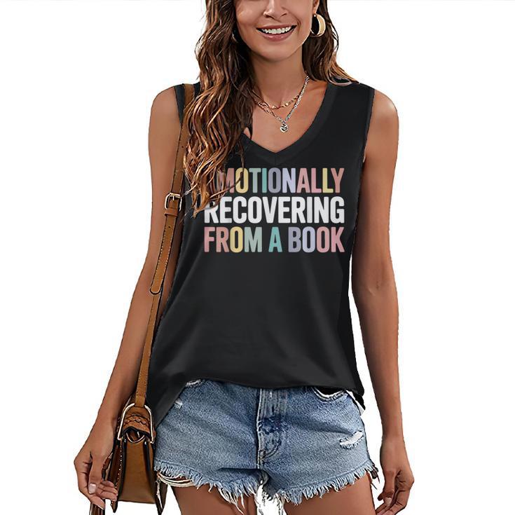 Emotionally Recovering From a Book Reading Librarian Women's V-Neck Tank Top