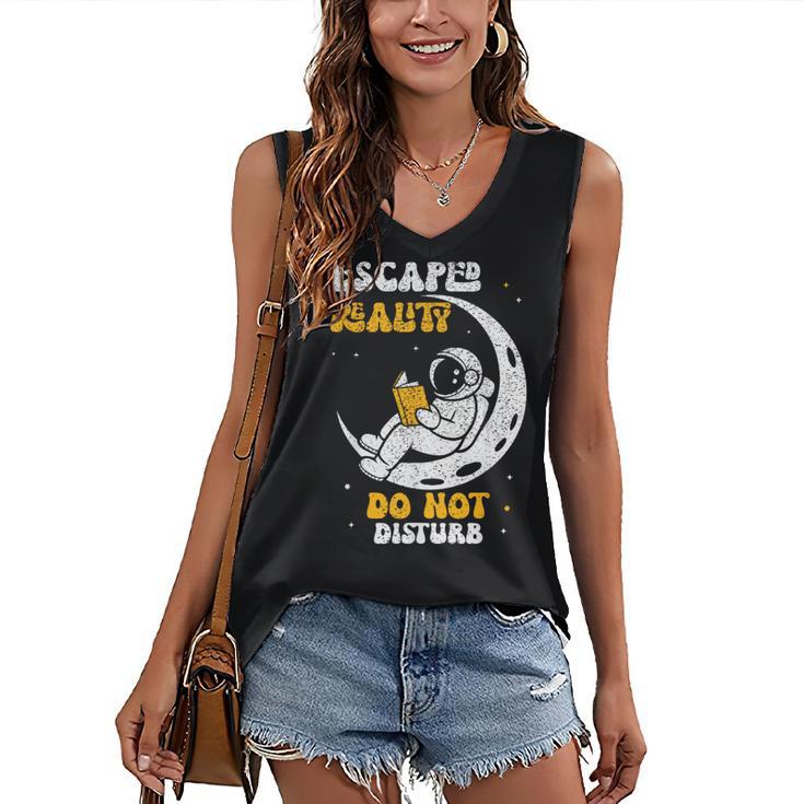 Escaped Reality Do Not Disturb Book Lover Women's V-Neck Tank Top