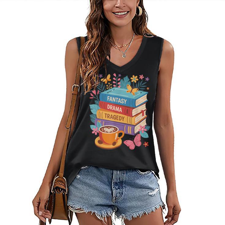 Fantasy Drama Tragedy Books Subtle Anti-Trump Women's V-Neck Tank Top