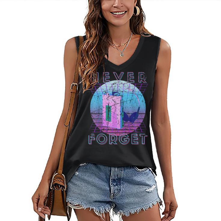 Never Forget Retro 80s 90s Nostalgia Women's V-Neck Tank Top