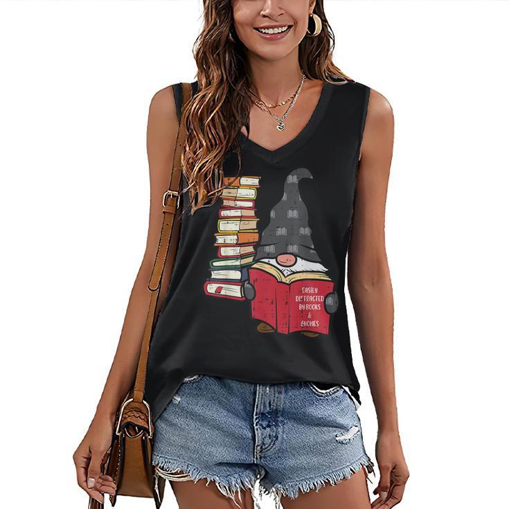 Gnome Read Reading Book Librarian Across America Women Kids Women's V-Neck Tank Top