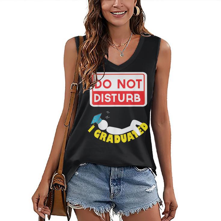 Graduation Shirt High School And College Sleepy Graduates Women's V-Neck Tank Top