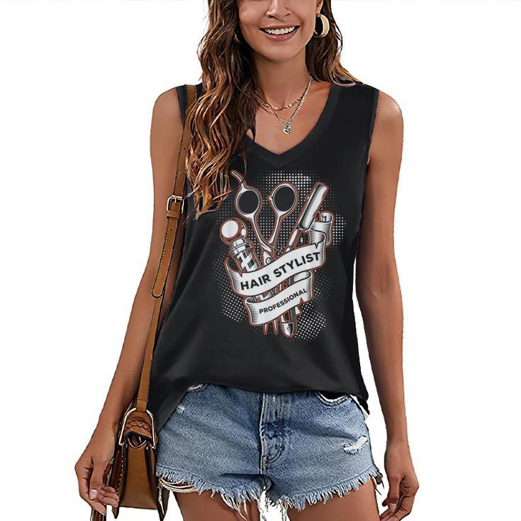 Hairdresser Gift Idea Graduation Tattoo Craft Hairstylist Women's V-Neck Tank Top