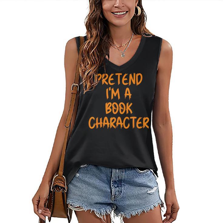 Halloween Pretend I'm Book Character Costume Lazy Adult Kids Women's V-Neck Tank Top